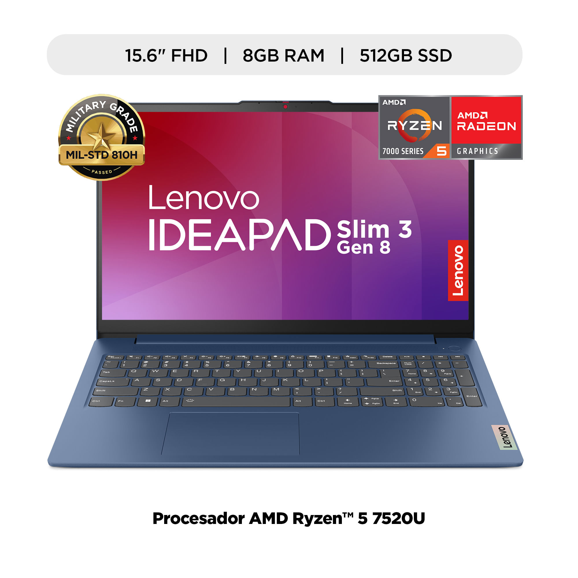 Laptop LENOVO 15AMN8 15.6"" AMD Ryzen 5 (7000 series) 8GB 512GB W11