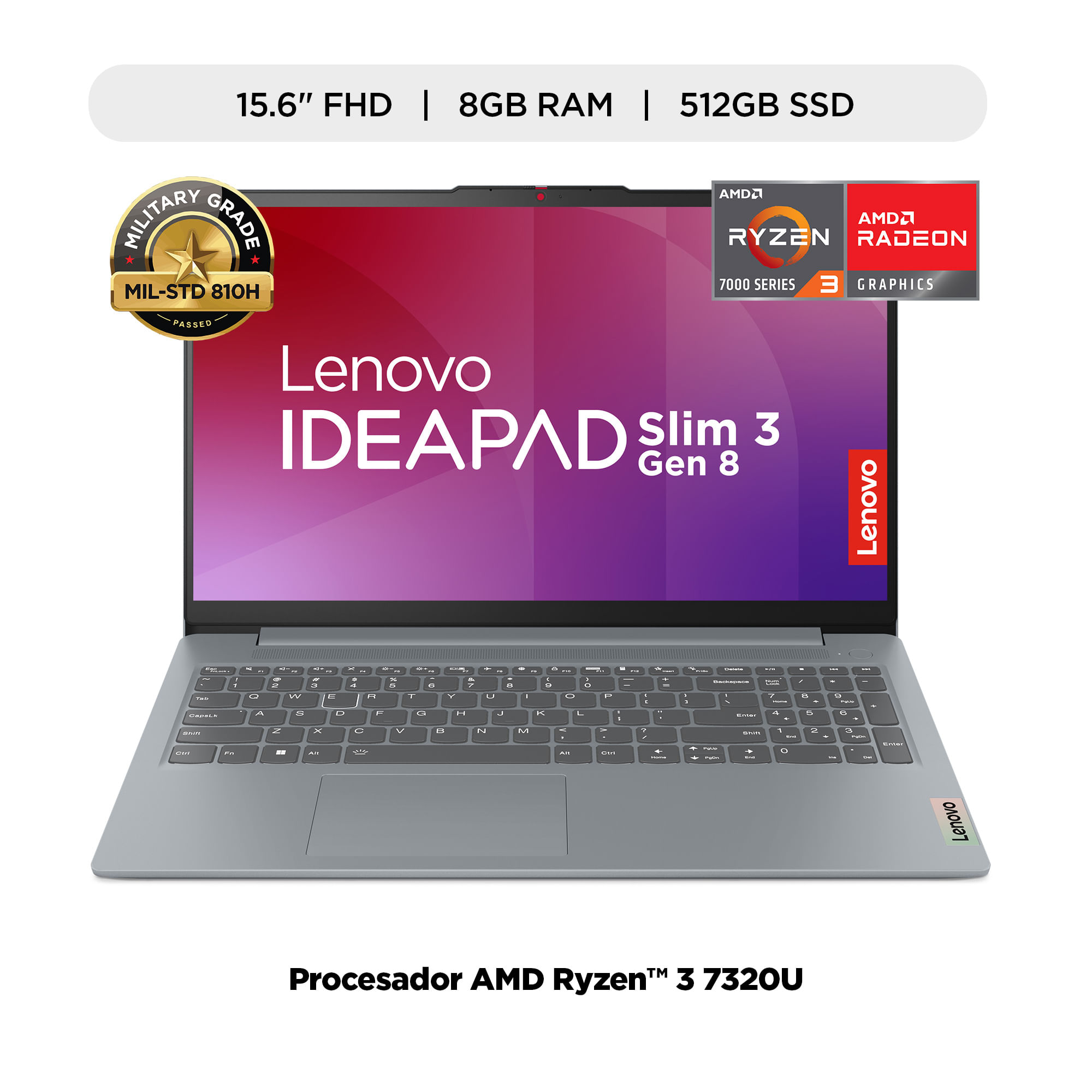 Laptop LENOVO IdeaPad Slim 3 15AMN8 15.6"" AMD Ryzen 3 7320U 8GB 512GB SSD