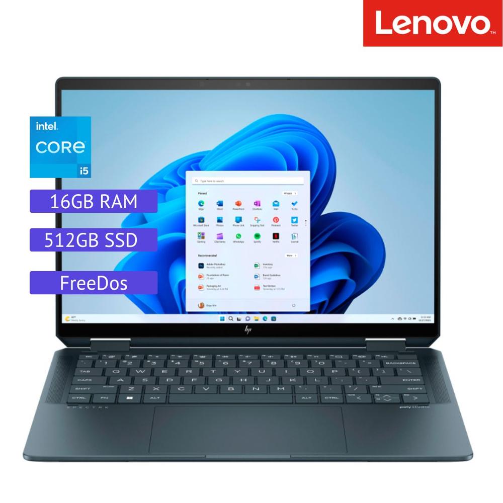 Notebook HP Pavilion Plus 14-ew1002la, Core Ultra 7 155H hasta 4.8GHz, 32GB LPDDR5x-6400, 1TB SSD