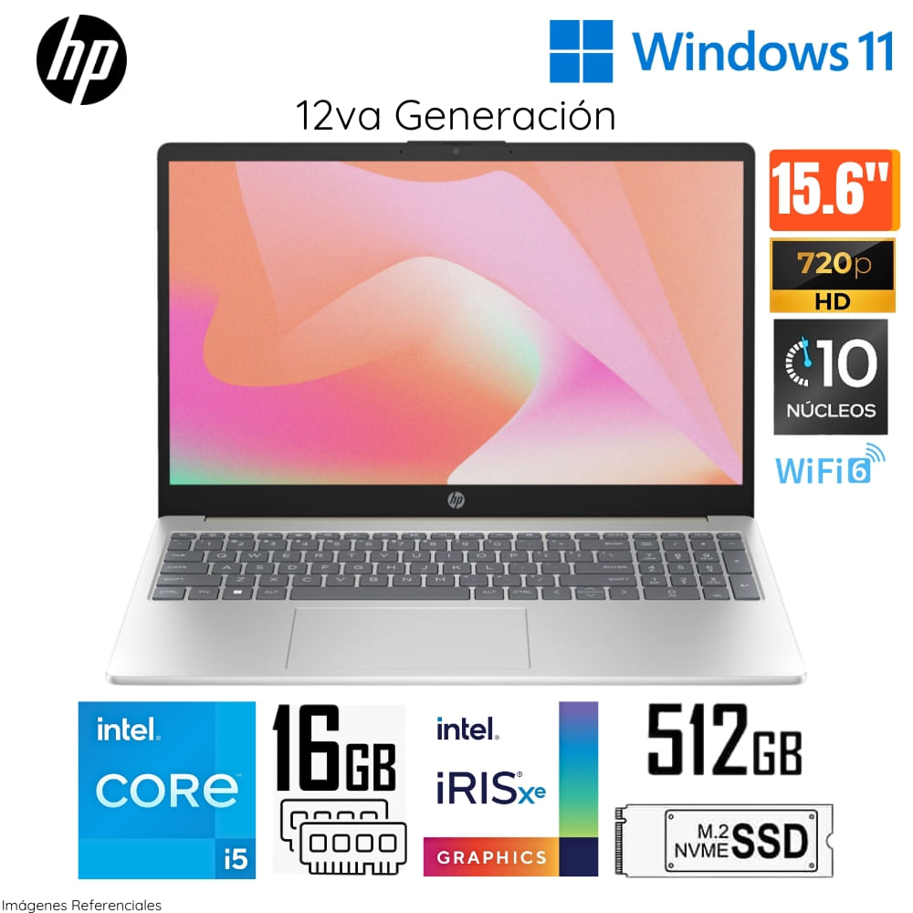 Laptop HP 15-FD0053LA Intel Core i5-1235U 16GB RAM 512GB SSD 15.6"" HD (A47BMLA#ABM)