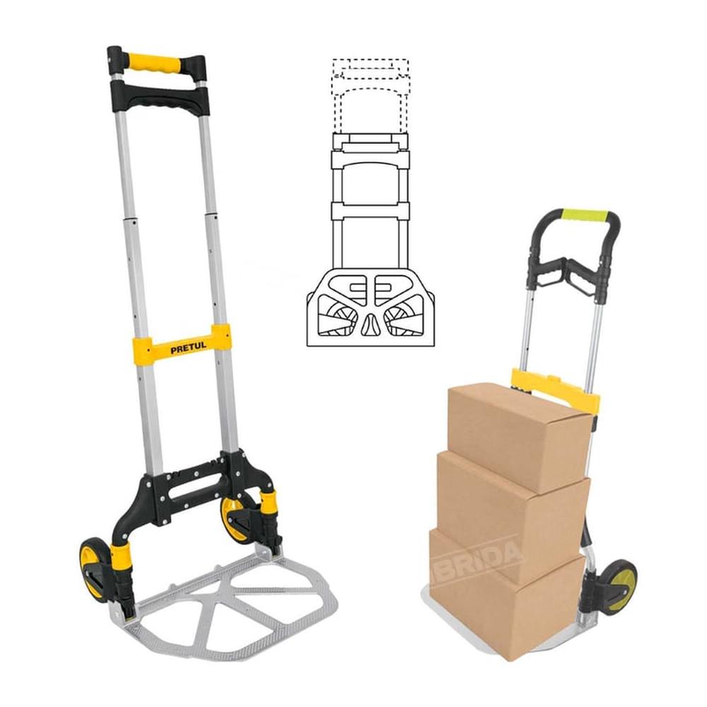 Carreta Plegable Carga 100Kg Ruedas Carro Pretul Con Ruedas