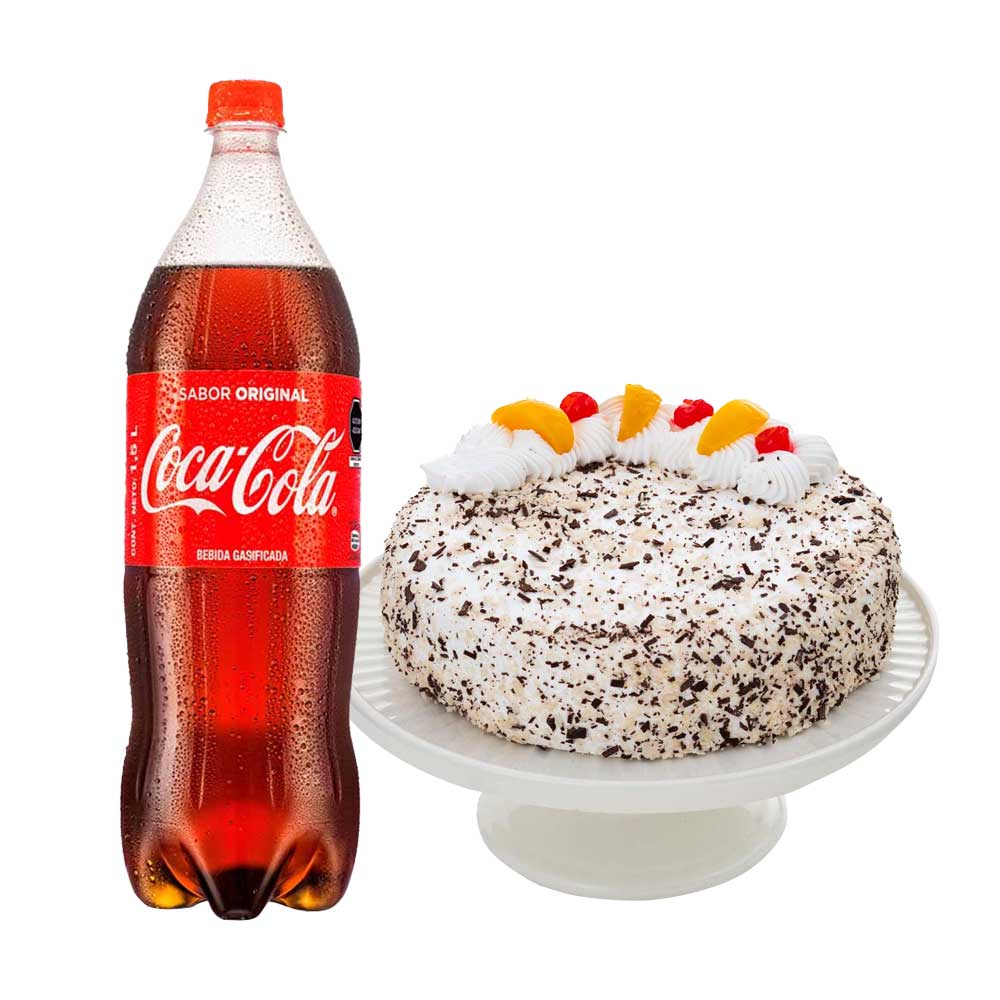 Pack Torta Chantilly con Frutas Chica LA FLORENCIA 1un + Gaseosa COCA COLA Botella 1.5L