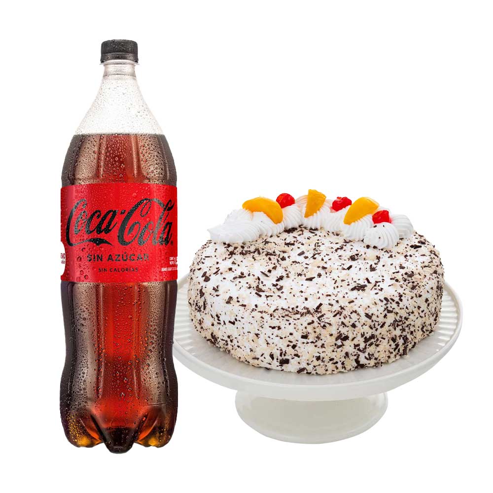 Pack Torta Chantilly con Frutas Chica LA FLORENCIA 1un + Gaseosa COCA COLA Sin Azúcar Botella 1.5L