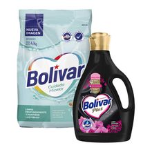 pack-detergente-en-polvo-bolivar-cuidado-micelar-bolsa-4kg-suavizante-de-ropa-bolivar-plus-orquidea-galonera-2.8l