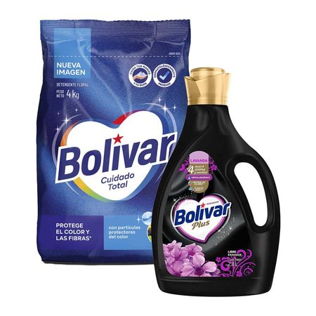 pack-detergente-en-polvo-bolivar-cuidado-total-bolsa-4kg-suavizante-de-ropa-bolivar-plus-lavanda-galonera-2.8l