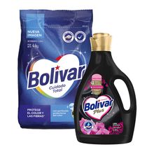pack-detergente-en-polvo-bolivar-cuidado-total-bolsa-4kg-suavizante-de-ropa-bolivar-plus-orquidea-galonera-2.8l
