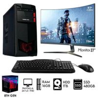 Computadora Pc Intel Core I7-8TH Monitor 27 FHD  Ram 16GB Disco 1TB+SSD 480GB Case 350W