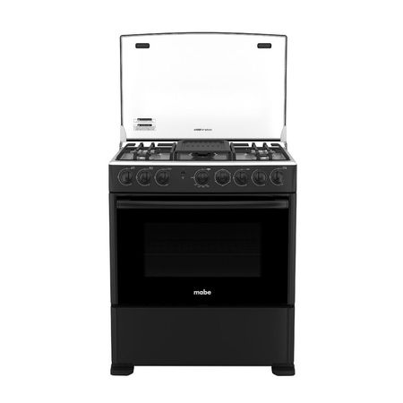 Cocina de Pie a Gas GLP Mabe CMP3020FN0 6 Hornillas Acero Negro 76cm | con Horno