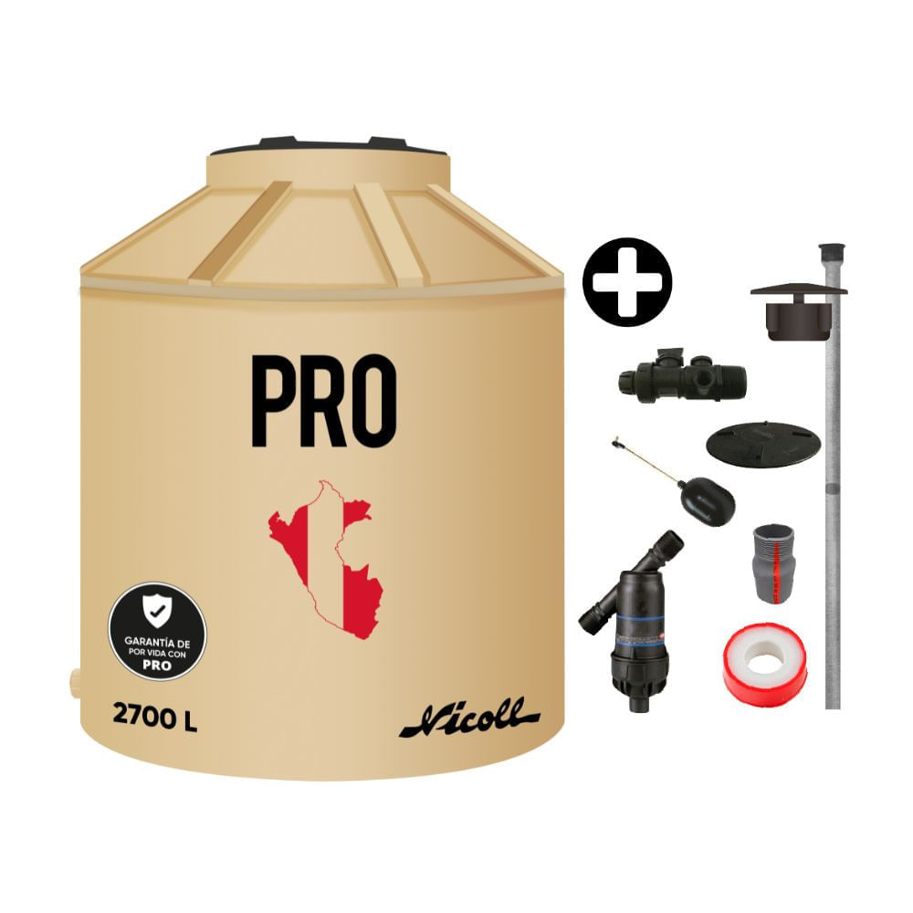 Tanque de agua Arena Pro 2700 litros + Kit de Accesorios