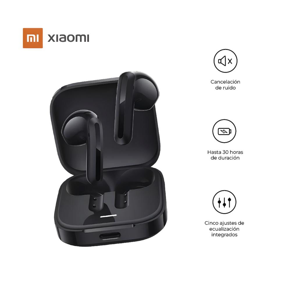 Audifonos Bluetooh Xioami Redmi Buds 6 Active 30hrs Ipx4 – Negro