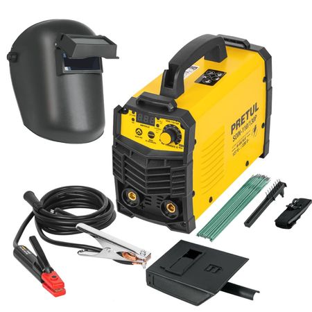 Combo Soldadora inversora 130A mascara de soldar electrodos