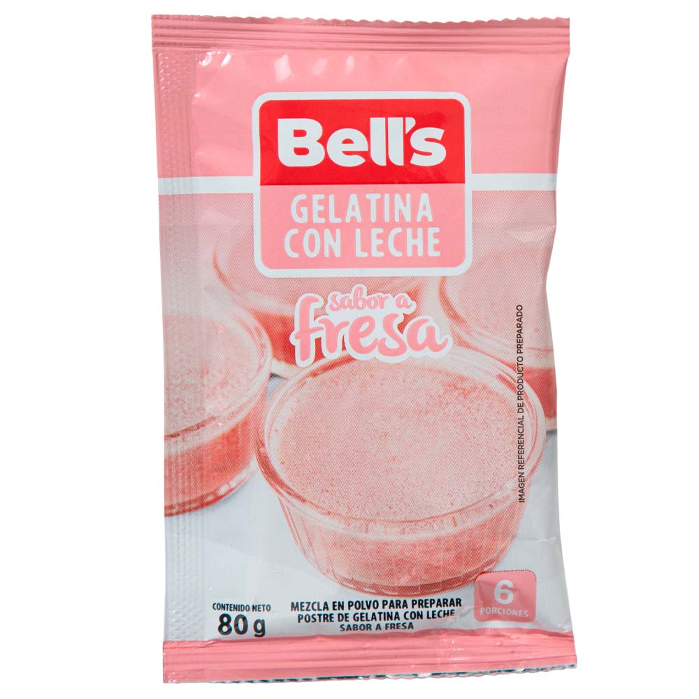 Gelatina con Leche Fresa BELL'S Bolsa 80gr