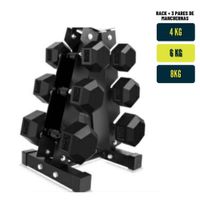 Combo Set de Mancuernas Hexagonales  + Soporte Rack