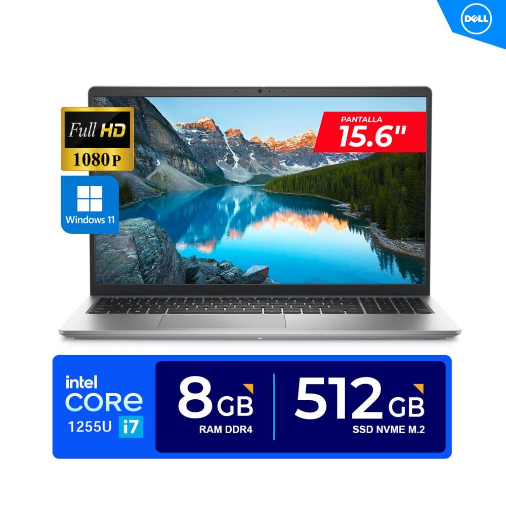 Laptop DELL INSPIRON 15 3520 15.6"" FHD Core i7-1255U 3.50GHz 8GB DDR4 512GB Win11 Silver