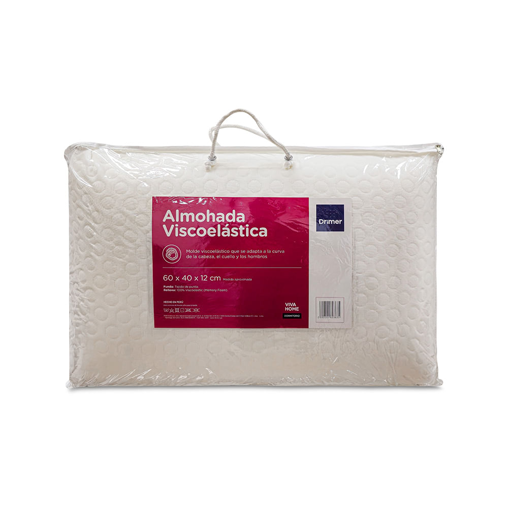 Almohada VIVA HOME Memory Foam Ergonómica 60x40 Paquete 1un