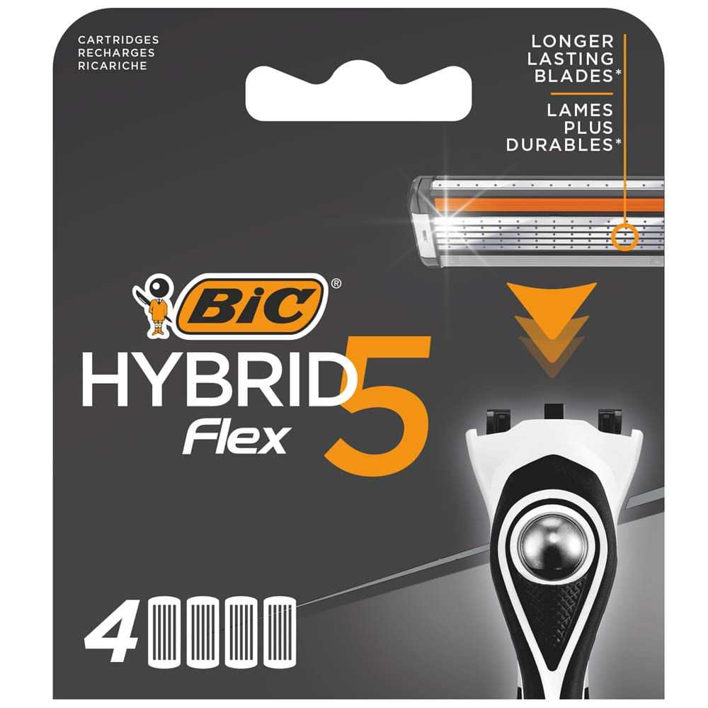 Repuestos para Máquina de Afeitar BIC Flex 5 Hojas Híbrido Blíster 4un