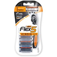 Máquina de Afeitar BIC Flex 5 Hojas Híbrido + 3 Repuestos