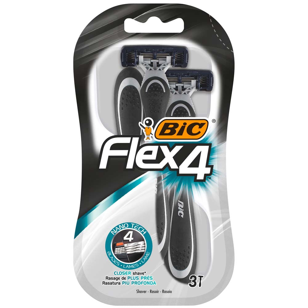 Máquina de Afeitar BIC Flex 4 Hojas Blíster 3un