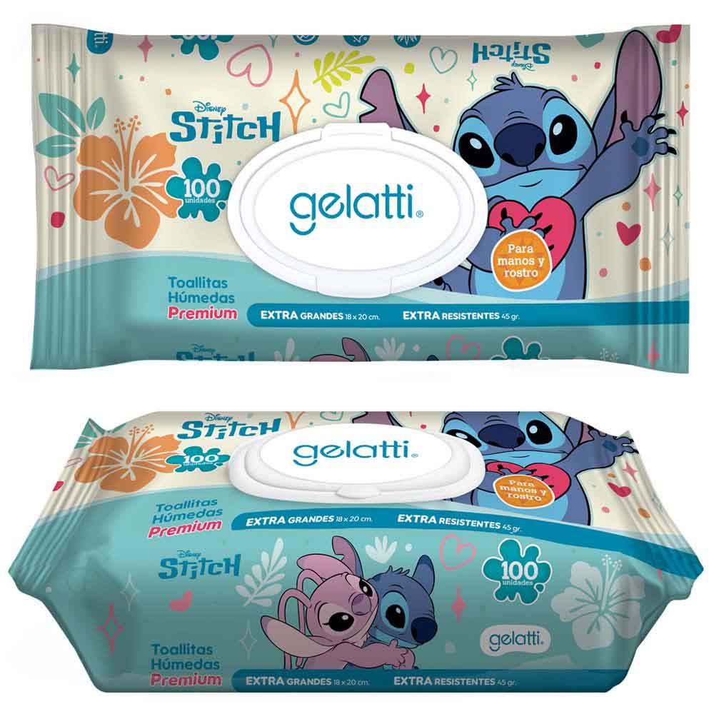 Toallitas Húmedas GELATTI Stitch Paquete 100un