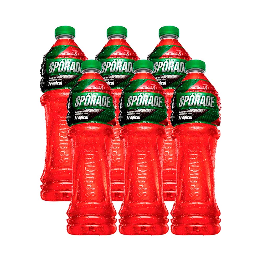 Bebida Rehidratante SPORADE Tropical Electrolitos Paquete 6 Botellas 1.5L c/u