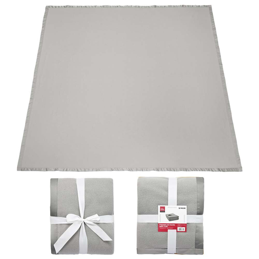 Frazada VIVA HOME Con Borde Satin 2 Plazas (Modelos Aleatorios)