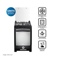 Cocina Indurama Pompeya a Gas 4 Quemadores Negra