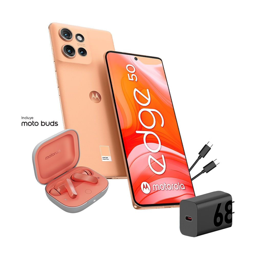 Celular Motorola Edge 50  6.7"" 12GB RAM 256GB Naranja + Motobuds