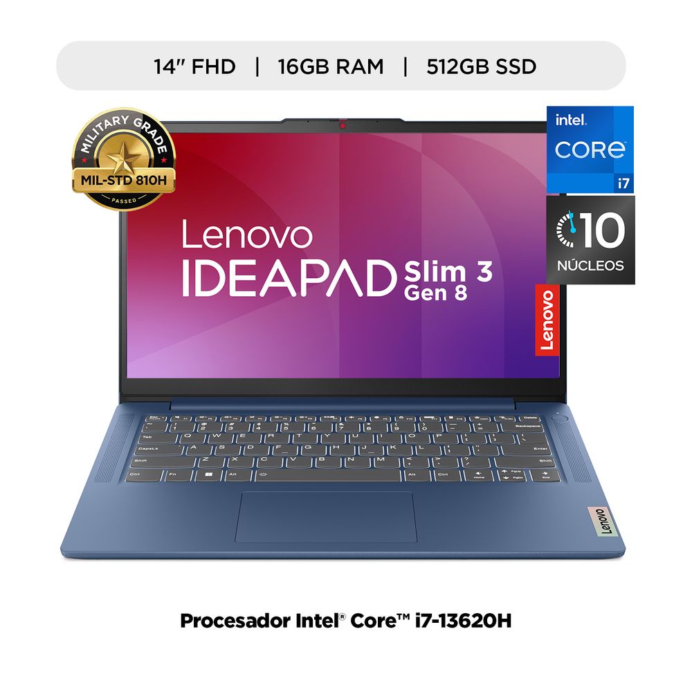 Laptop Lenovo IdeaPad Slim 3i Intel Core i7 512 GB SSD 16GB RAM 14"" Abyss Blue