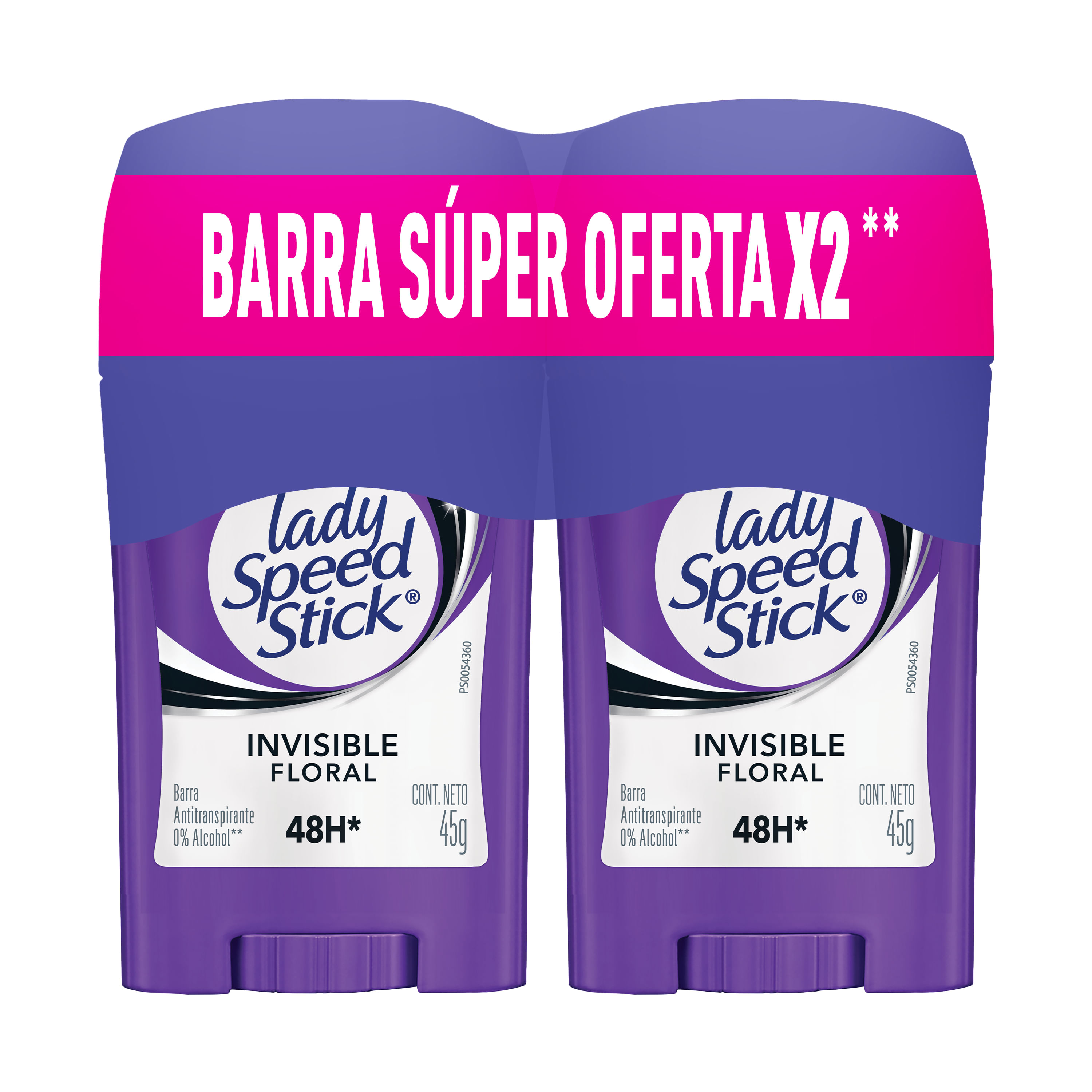Desodorante para Mujer en Barra LADY SPEED STICK Invisible Floral Frasco 45g Paquete 2un