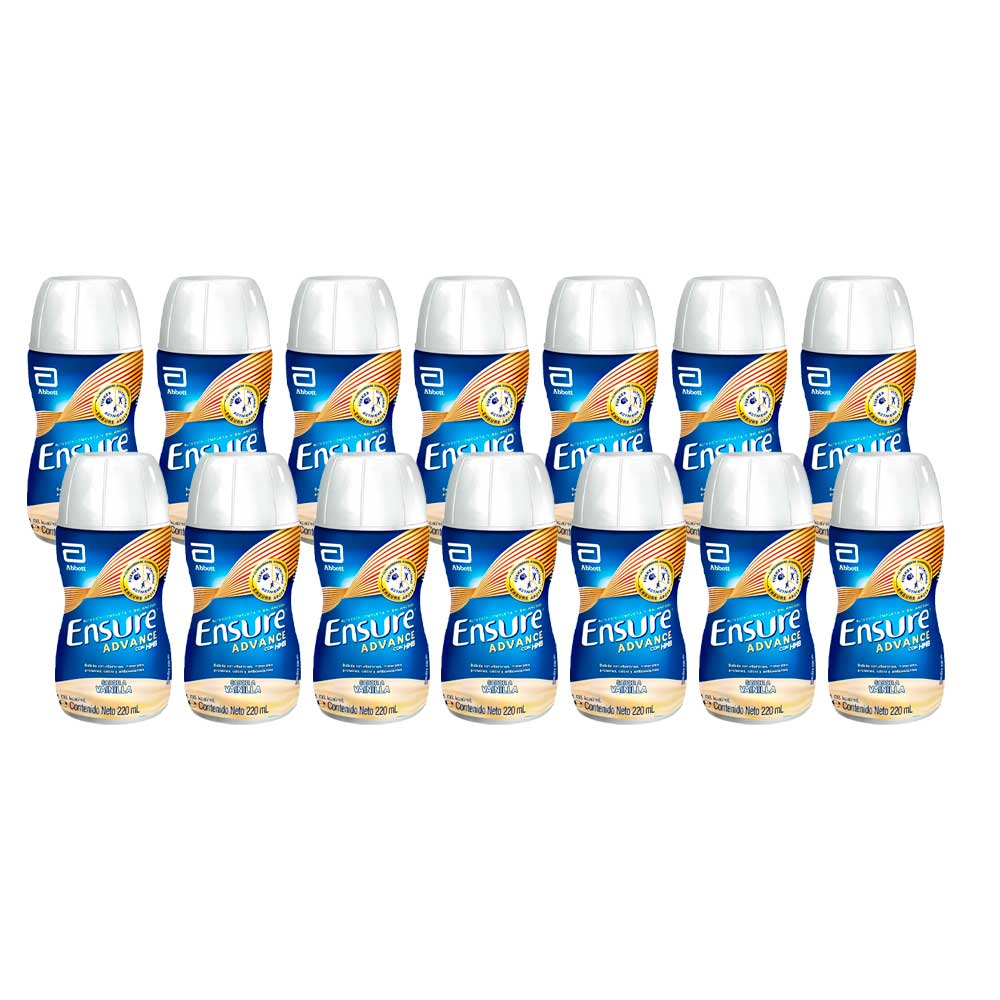 Pack Complemento Nutricional ENSURE Advance Sabor a Vainilla Botella 220ml x 14un