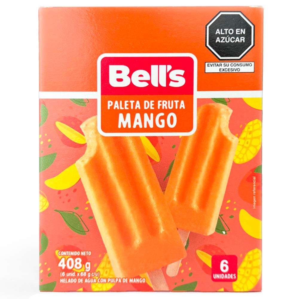 Helado Paleta de Fruta Mango BELL'S Paquete 6un