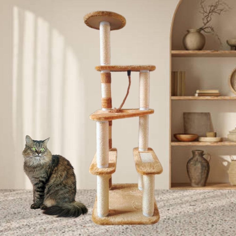 Gimnasio para Gatos Cinco Pisos Marrón