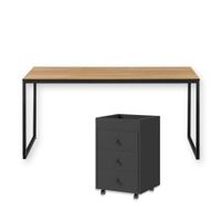Combo Nox Escritorio Haya + Cajonera Negra Coricha Home