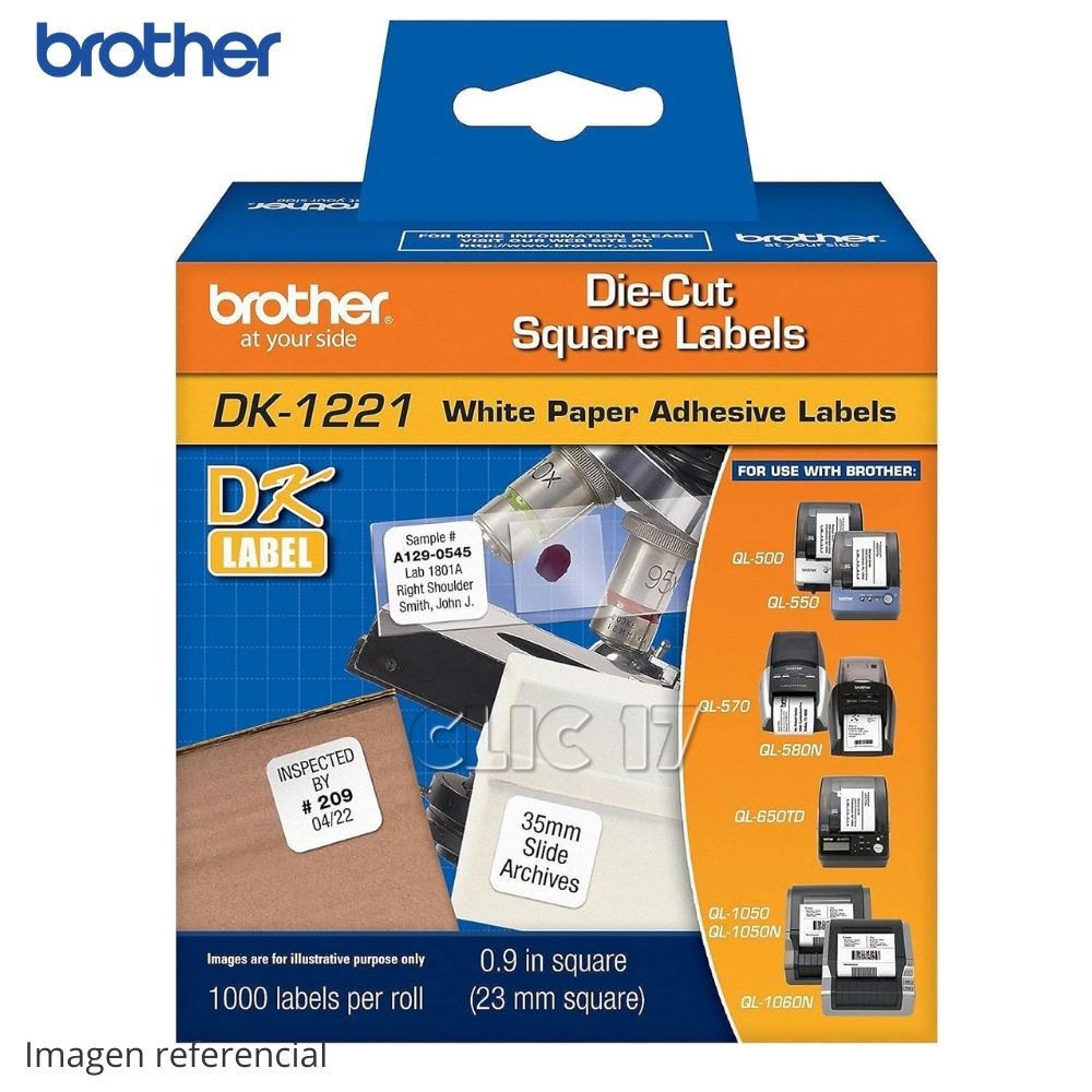 Cinta Brother DK1221 Etiquetas Cuadradas 10.11plg X 10.11plg