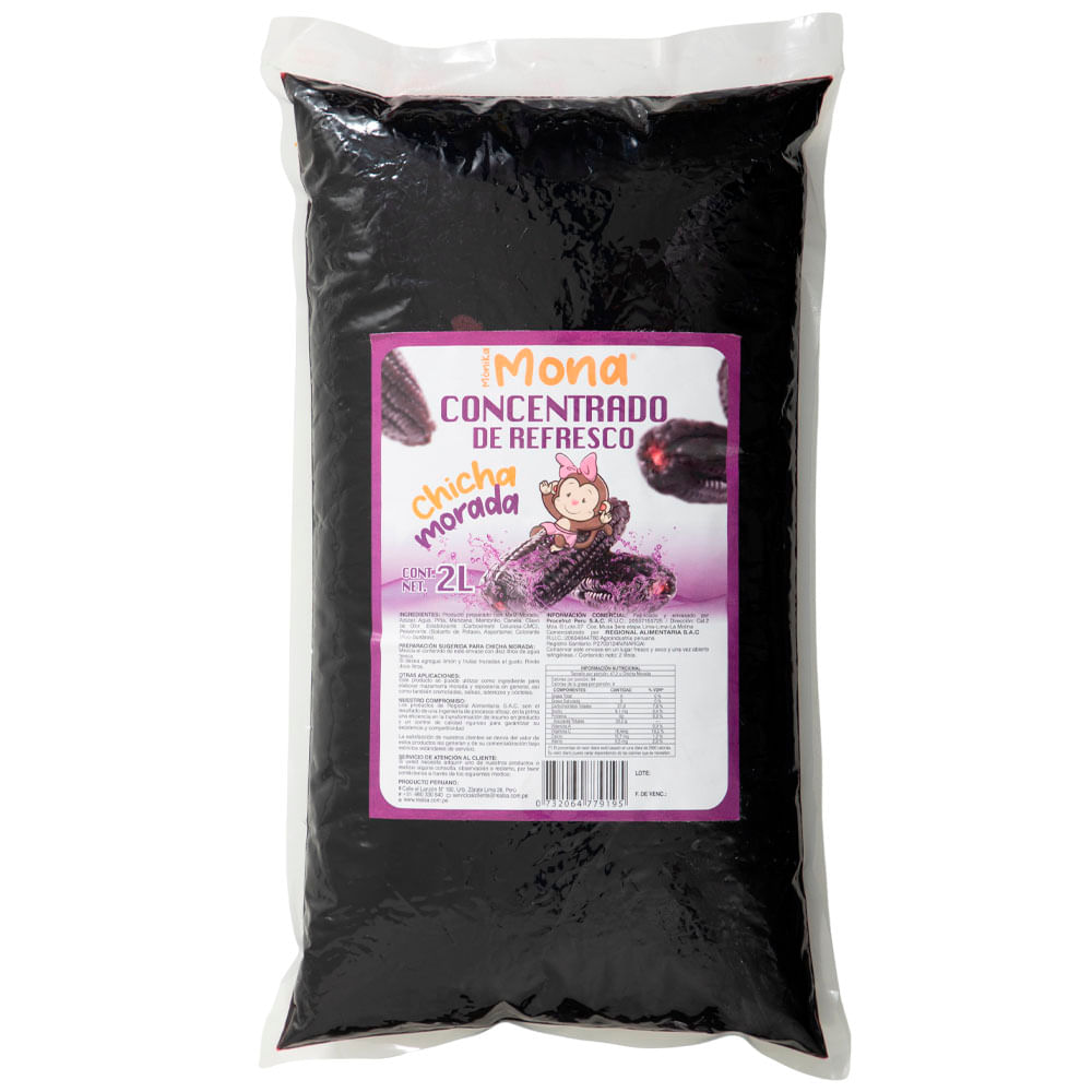 Concentrado de Maíz Morado MONA Bolsa 2L