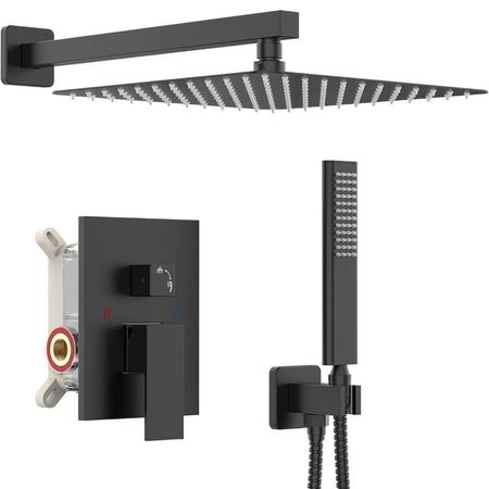 Combo Set Mezcladora Ducha Completa HORSE Acero Inoxidable Negro Mate