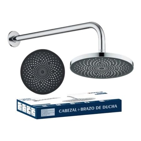 Cabeza Ducha Española ABS 20cm con Brazo de 40cm Acero