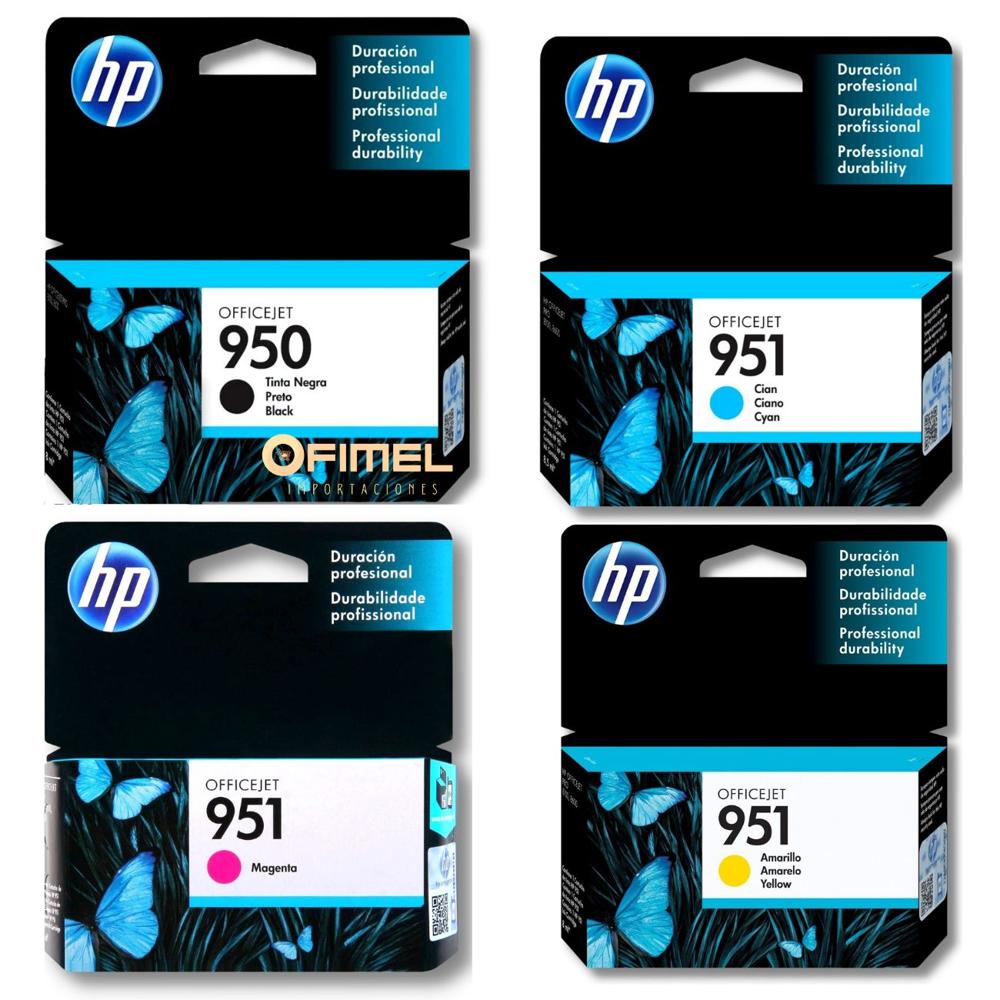 Kit Tinta HP 951 Negro Cyan Magenta Amarillo Original