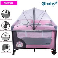 Cuna Corral Ebaby con Cambiador Happy Dream Rosado