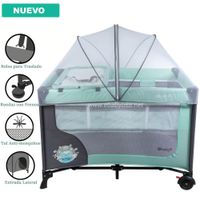 Cuna Corral Ebaby con Cambiador Happy Dream Verde