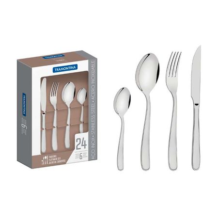 Juego de Cubiertos de Acero Inoxidable Tramontina Maresias  24 piezas