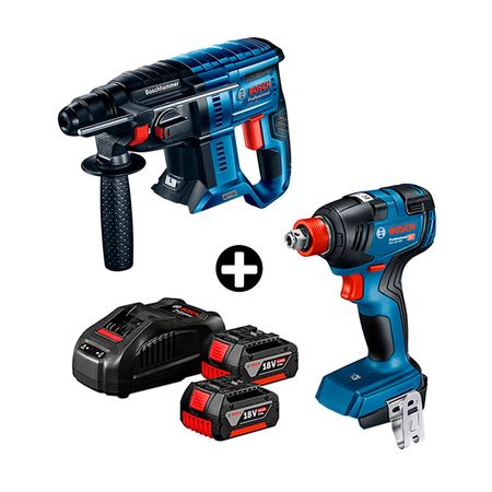 COMBO Llave de impacto 18V + Rotomartillo GBH + Cargador + 2 Baterías 4Ah