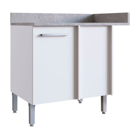 Módulo esquinero bajo de cocina Lunar Blanco Orange