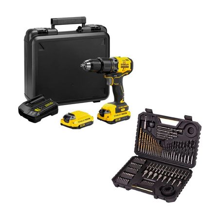 Taladro Percutor Stanley 20V Brushless Fatmax SBD715C2KK2 Amarillo