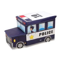 Caja Organizadora Juguetes Ropa Puff Bus Niños Niñas Multiuso Negro