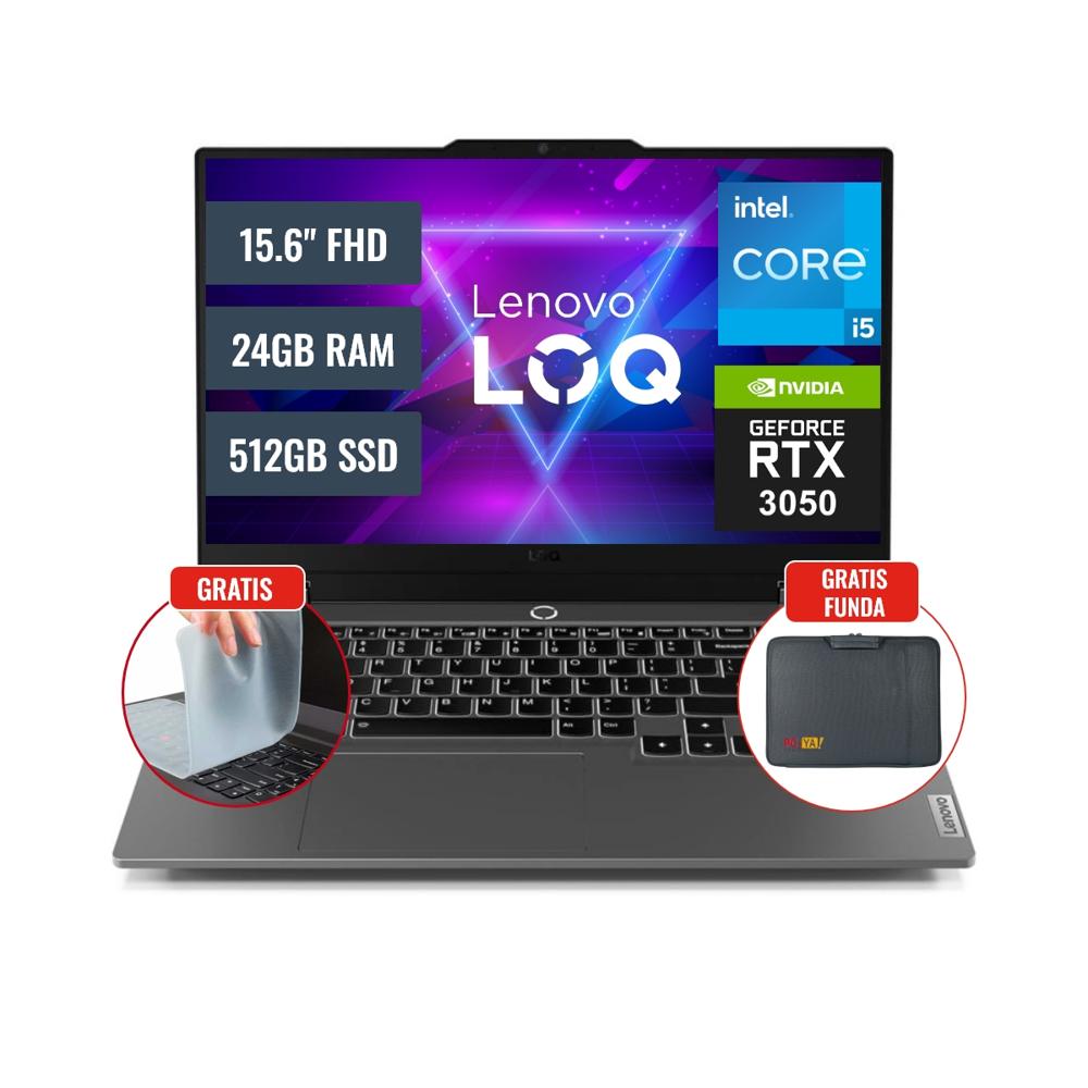 Laptop Lenovo LOQ 15IAX9 Intel Core i5 24GB RAM 512GB SSD 6GB RTX 3050 15.6 FHD FeeDOS 83GS00EQLMF