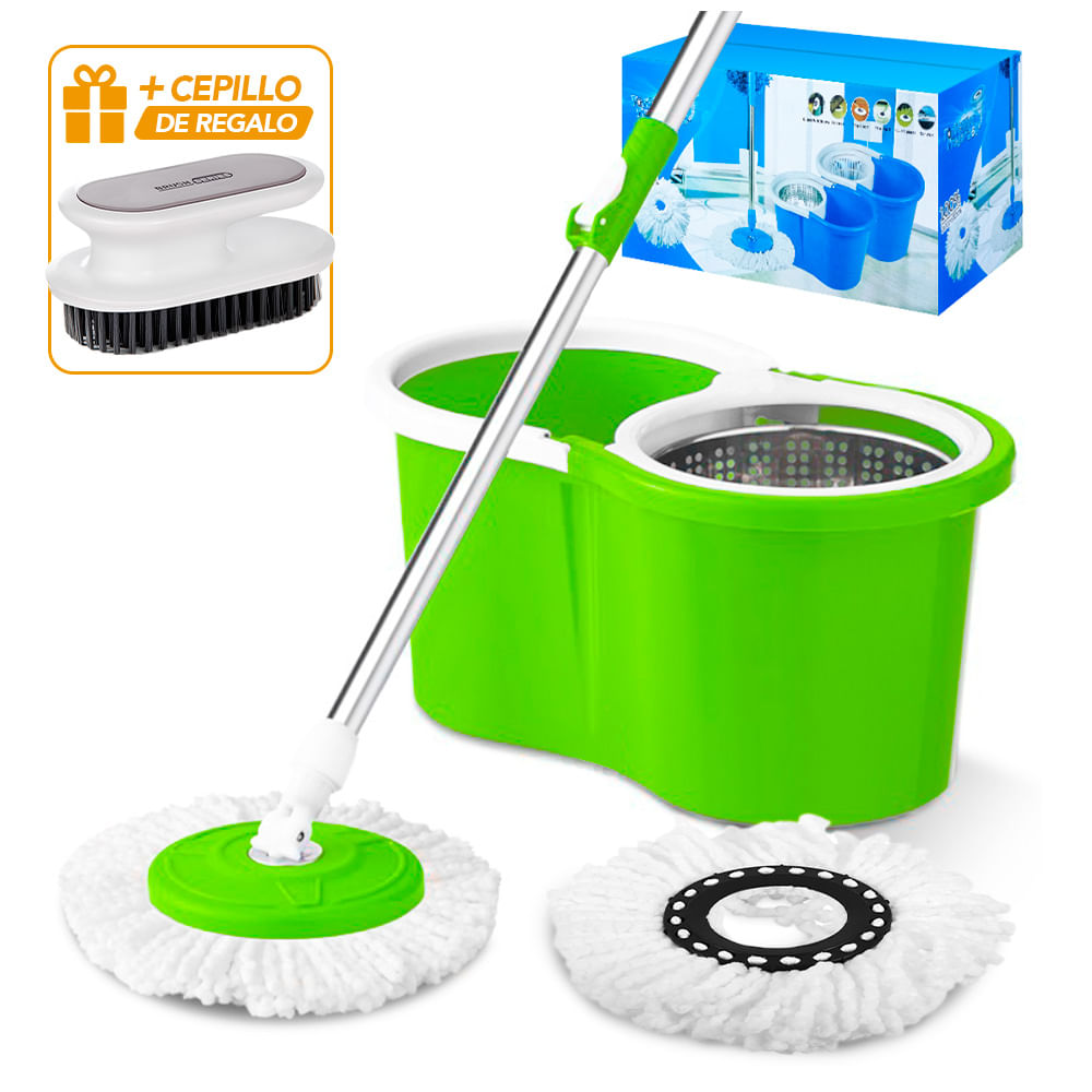 Trapeador con Escurridor Verde 88S Y Cepillo AJ7 de Regalo