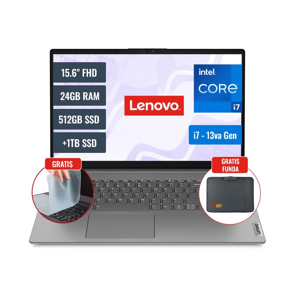 Laptop Lenovo V15 Intel Core i7 1355U 24GB RAM 512GB SSD + 1TB SSD 15.6 FHD FreeDOS 83A100ERLM241TBF