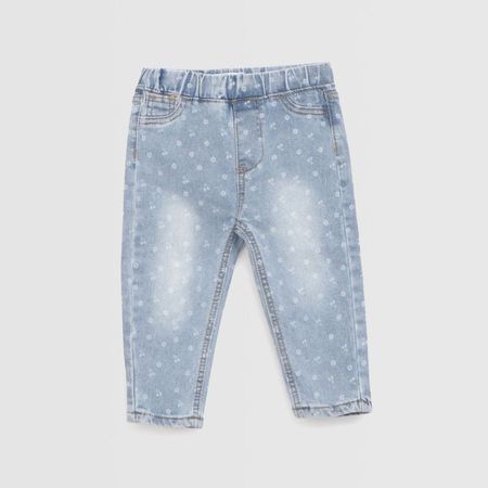 Jean Para Bebe Niña Baby Circus Print Celeste 9