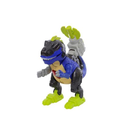 Dinosario Warrior Tech Grande Azul Con Luz Y Sonido